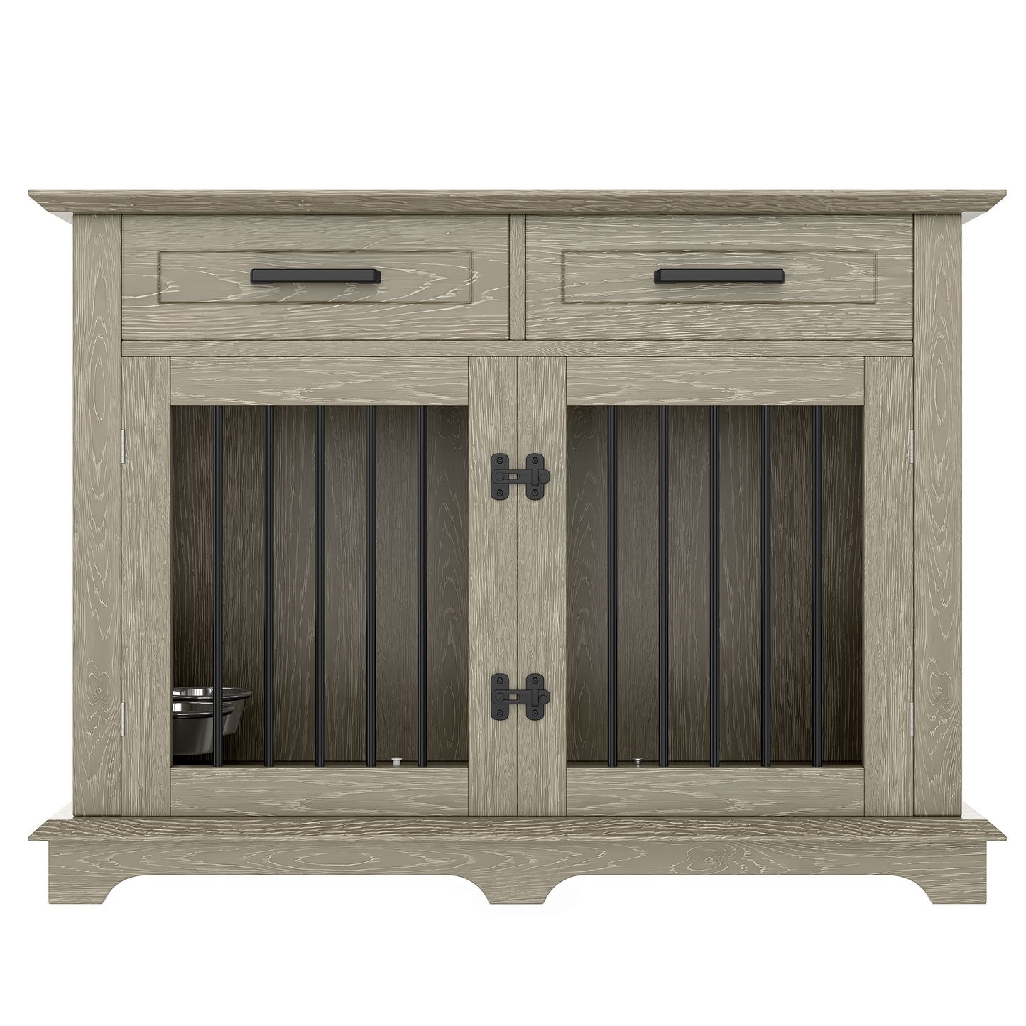 44.48" Large Dog Crate Furniture, Indoor Wooden Dog Kennel End