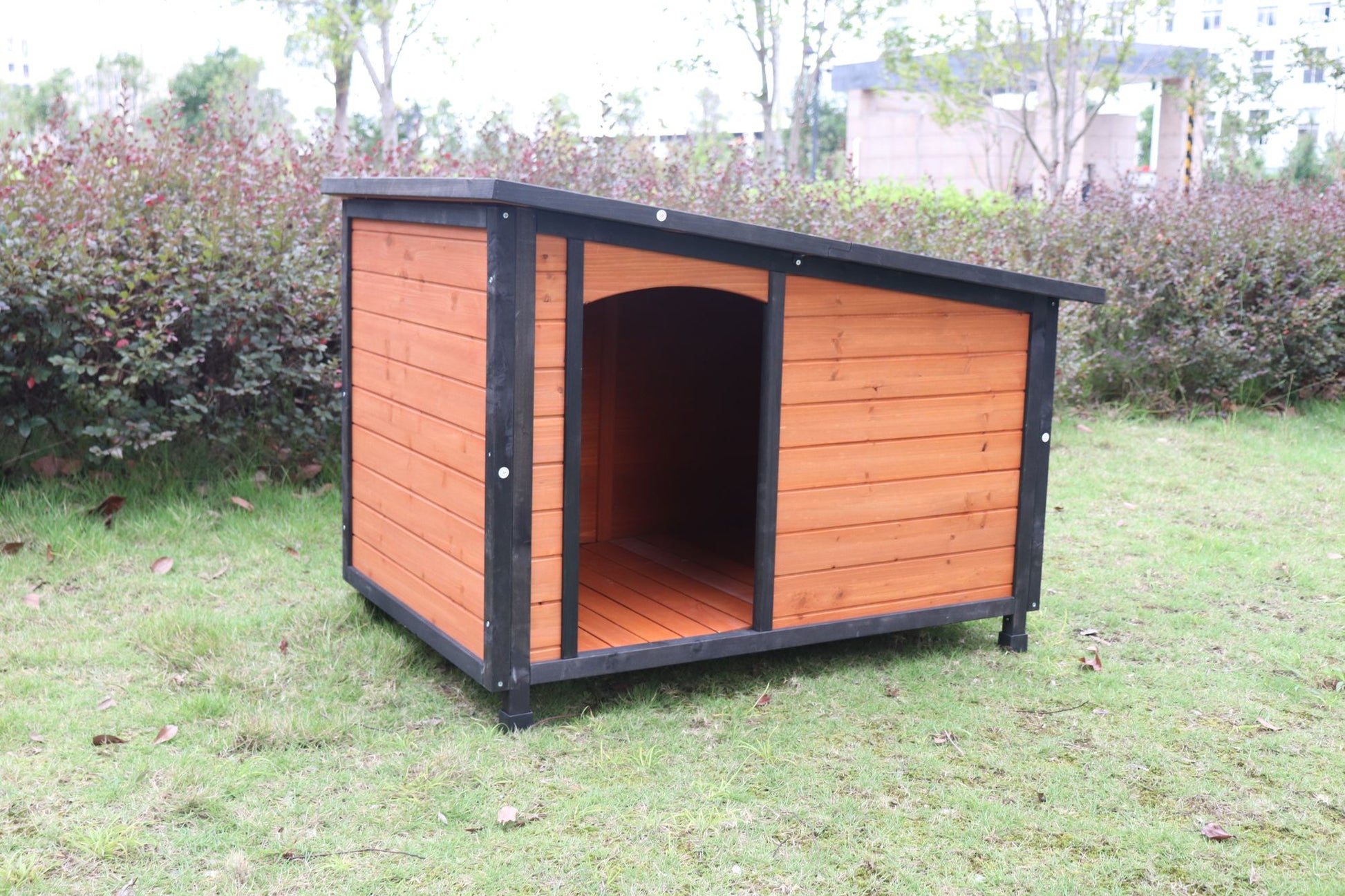 46"Dog House Outdoor & Indoor Wooden Dog Kennel for Winter