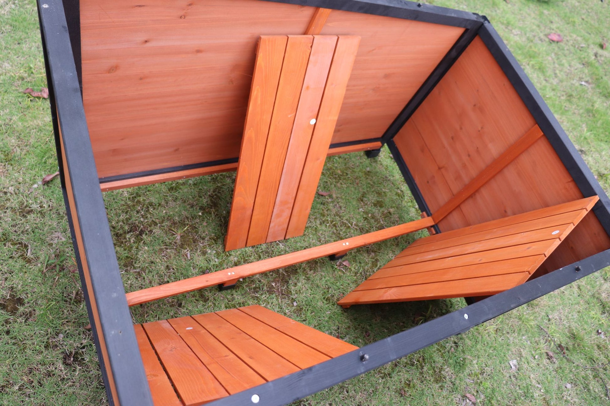 46"Dog House Outdoor & Indoor Wooden Dog Kennel for Winter