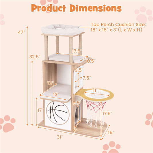 Inches Wooden Cat Condo
