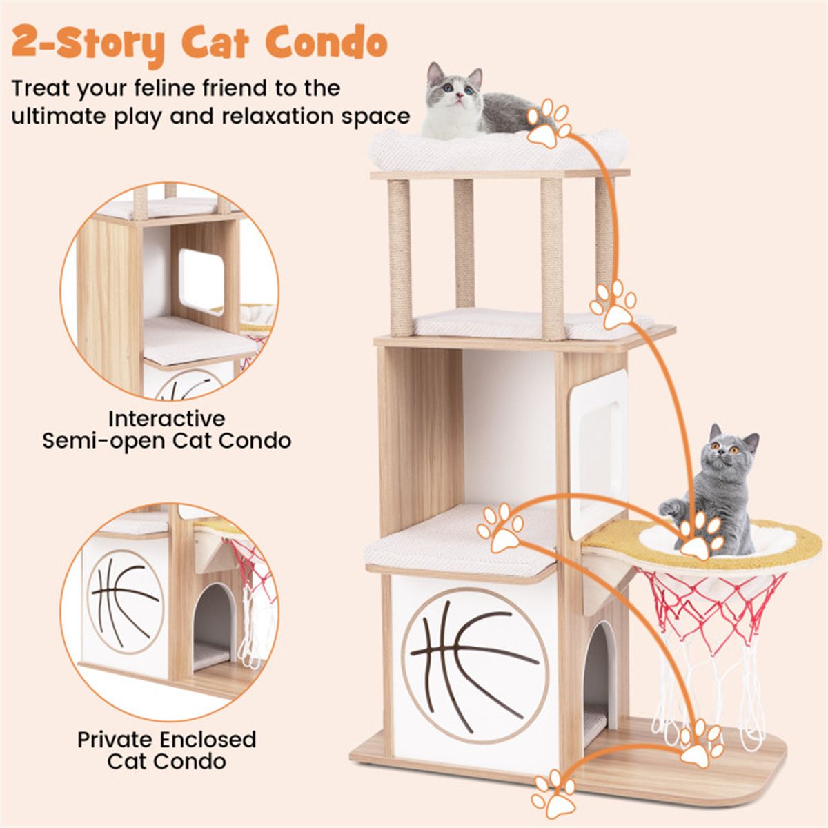 Inches Wooden Cat Condo