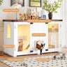 47.25" Large Cat Litter Box Enclosure with LED Light, Hidden Litter