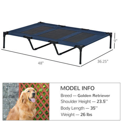 Elevated Breathable Dog Bed with Carry Bag Dark Blue