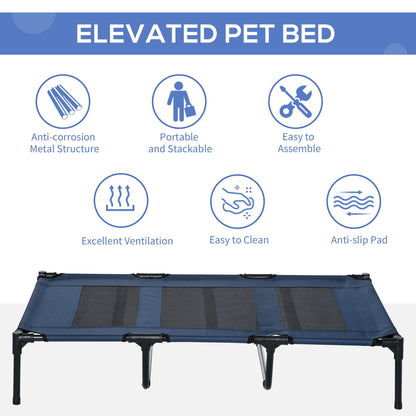 Elevated Breathable Dog Bed with Carry Bag Dark Blue
