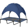Elevated Portable Dog Cot Cooling Pet Bed with UV Protection Canopy