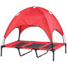 Elevated Portable Dog Cot Cooling Pet Bed with UV Protection Canopy
