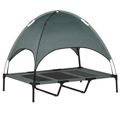 Elevated Portable Dog Cot Cooling Pet Bed with UV Protection Canopy