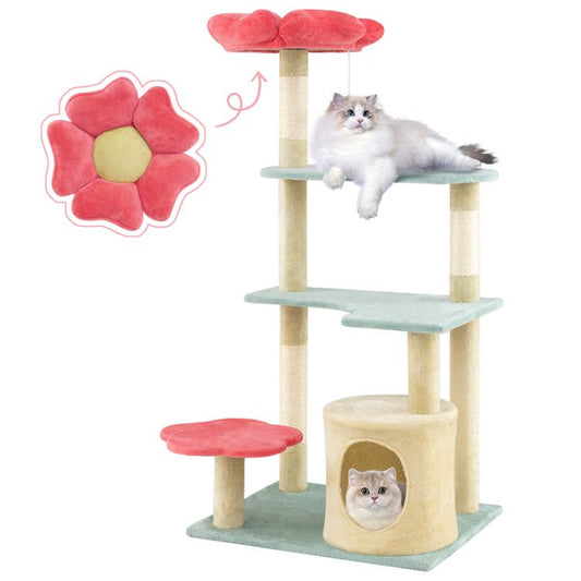 Inch Tall Multi-Level Aesthetic Floral Kitten Tower