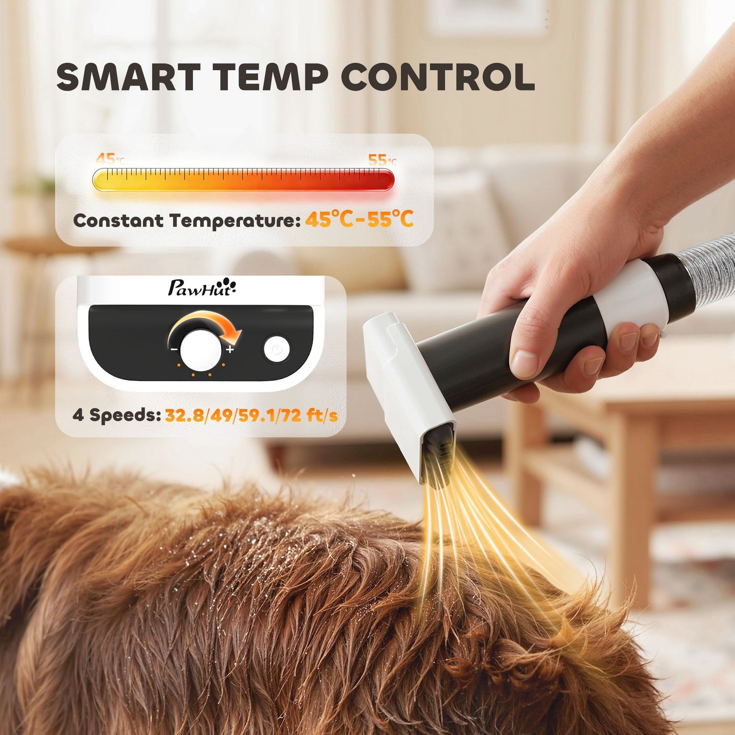 In 1 Dog Grooming Vacuum & Dryer with Clipper, 50dB Low Noise