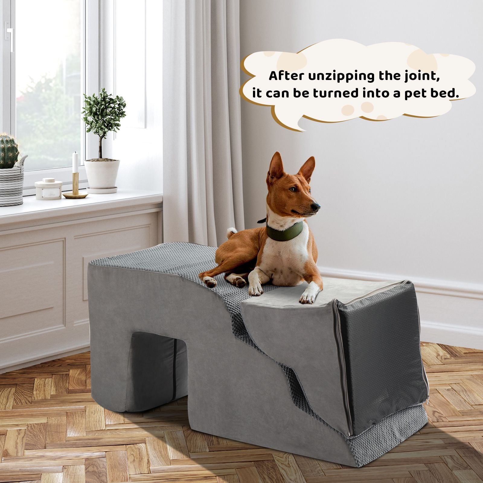 Step Pet Stairs for Dog,Cat Grey