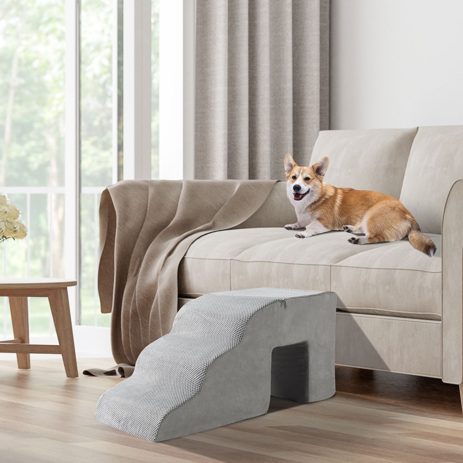 Step Pet Stairs for Dog,Cat Grey