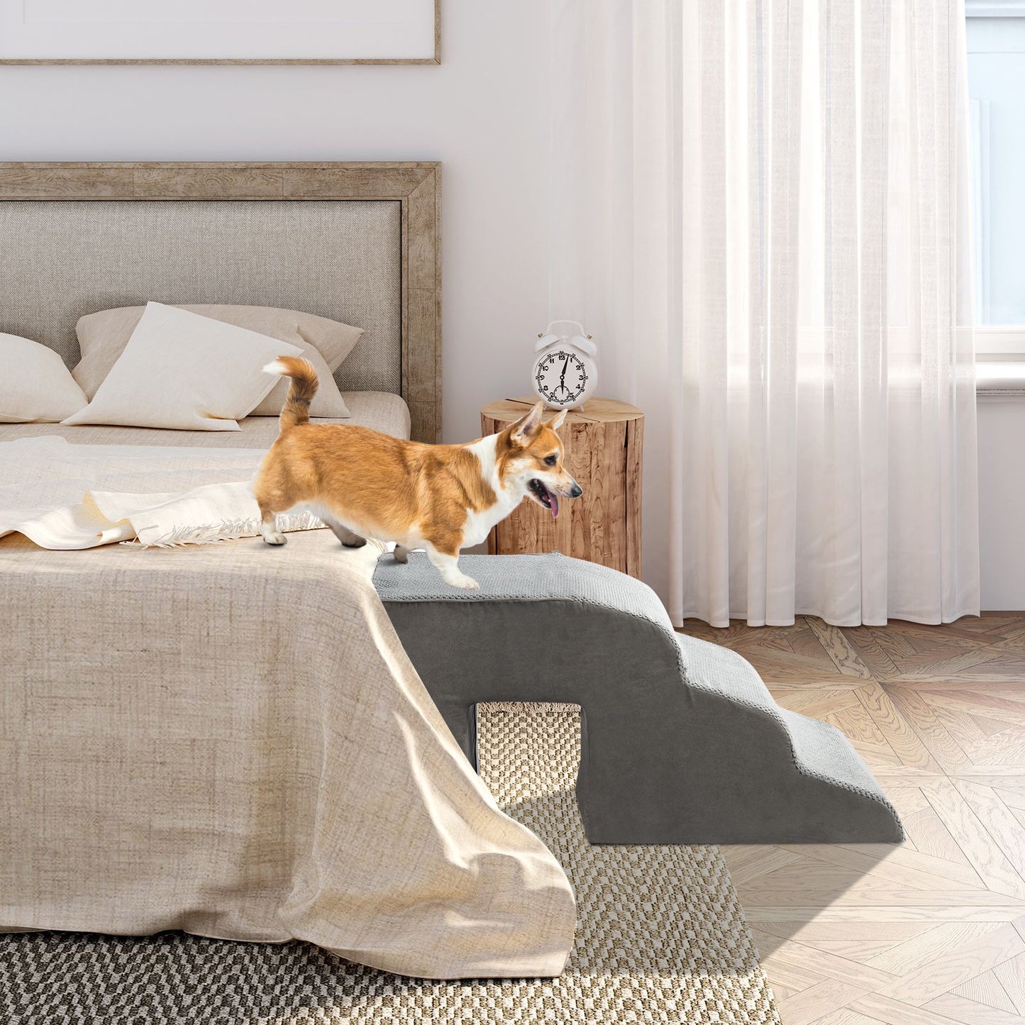 Step Pet Stairs for Dog,Cat Grey