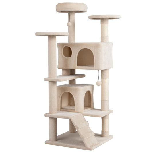 52" Tall Cat Tree Tower with Perches & Condos, Multi-Cat Playground