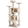 52" Tall Cat Tree Tower with Perches & Condos, Multi-Cat Playground, (Beige