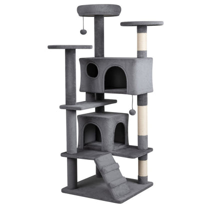 52" Tall Cat Tree Tower with Perches & Condos, Multi-Cat Playground