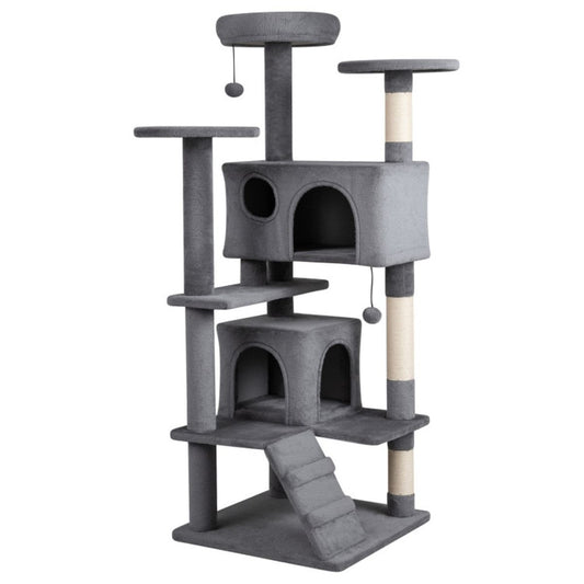 52" Tall Cat Tree Tower with Perches & Condos, Multi-Cat Playground
