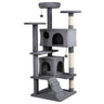 52" Tall Cat Tree Tower with Perches & Condos, Multi-Cat Playground, (Light Gray