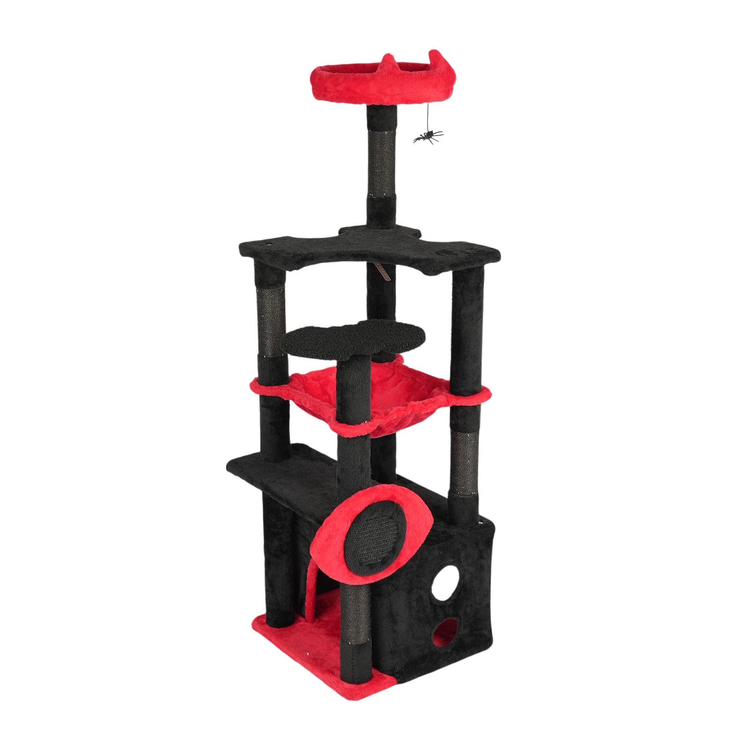 53" Large Cat Tree, Gothic Cat Tower with Padded Perch, Spacious