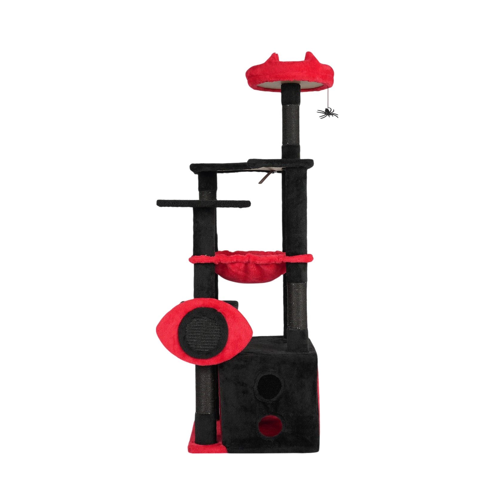 53" Large Cat Tree, Gothic Cat Tower with Padded Perch, Spacious