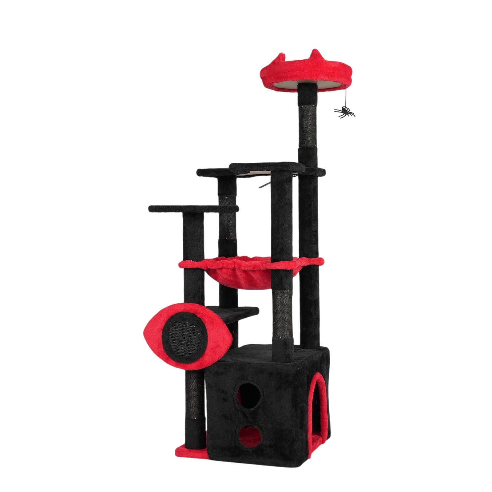 53" Large Cat Tree, Gothic Cat Tower with Padded Perch, Spacious