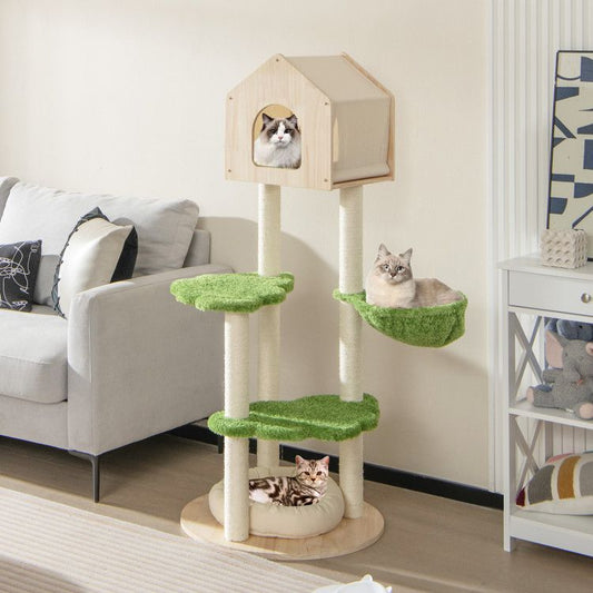 Inch Tall Cat Climbing Stand with Sisal Scratching Posts and Soft