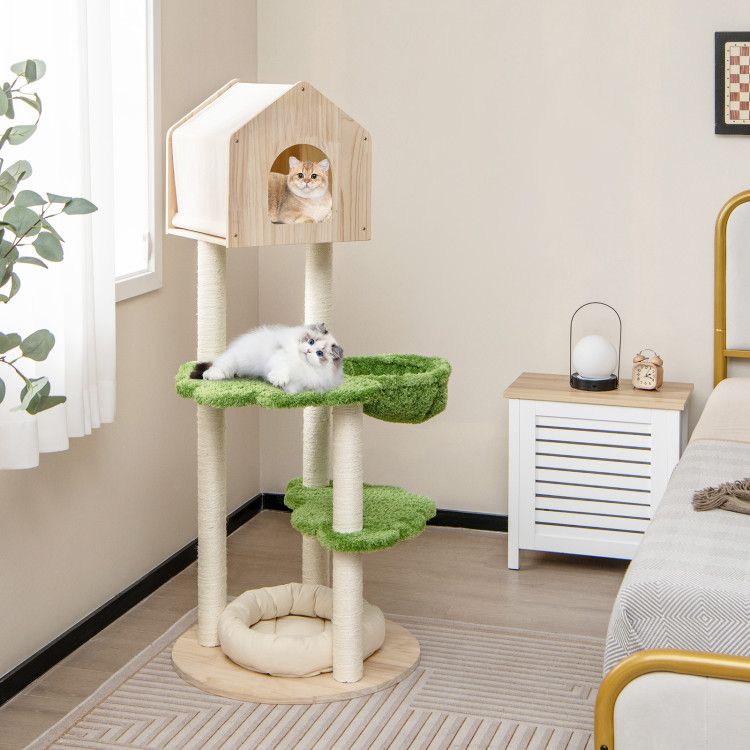 Inch Tall Cat Climbing Stand with Sisal Scratching Posts and Soft