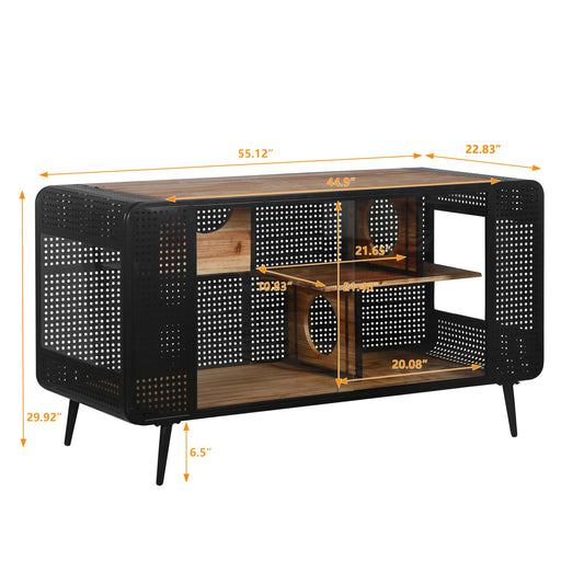 55.12 "Spacious Cat House with Tempered Glass, for Living Room