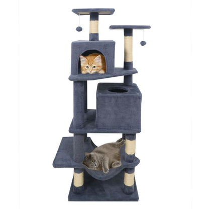 57" Multi-Level Cat Tree for Multi-Cat Households, 2 Condos &