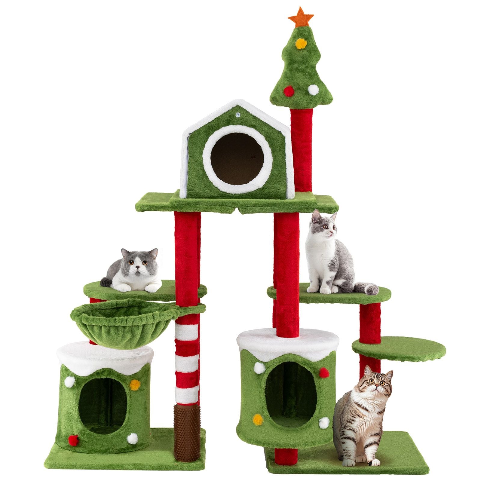 Inch Tall Cat Tree Tower Multi-Level Pet Climbing and Jumping Tower