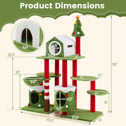 Inch Tall Cat Tree Tower Multi-Level Pet Climbing and Jumping Tower