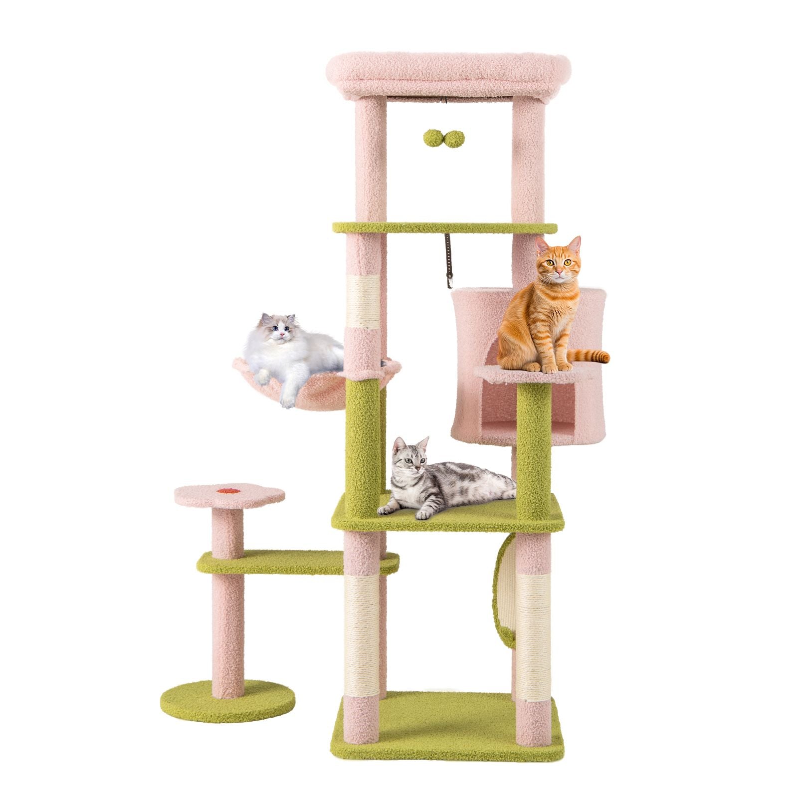 Inch Tall Multi-Level Cat Tree Aesthetic Floral Kitten Tower