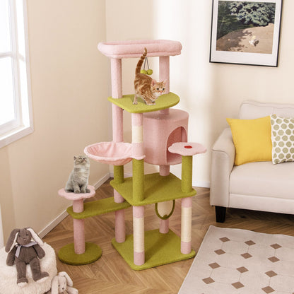 Inch Tall Multi-Level Cat Tree Aesthetic Floral Kitten Tower