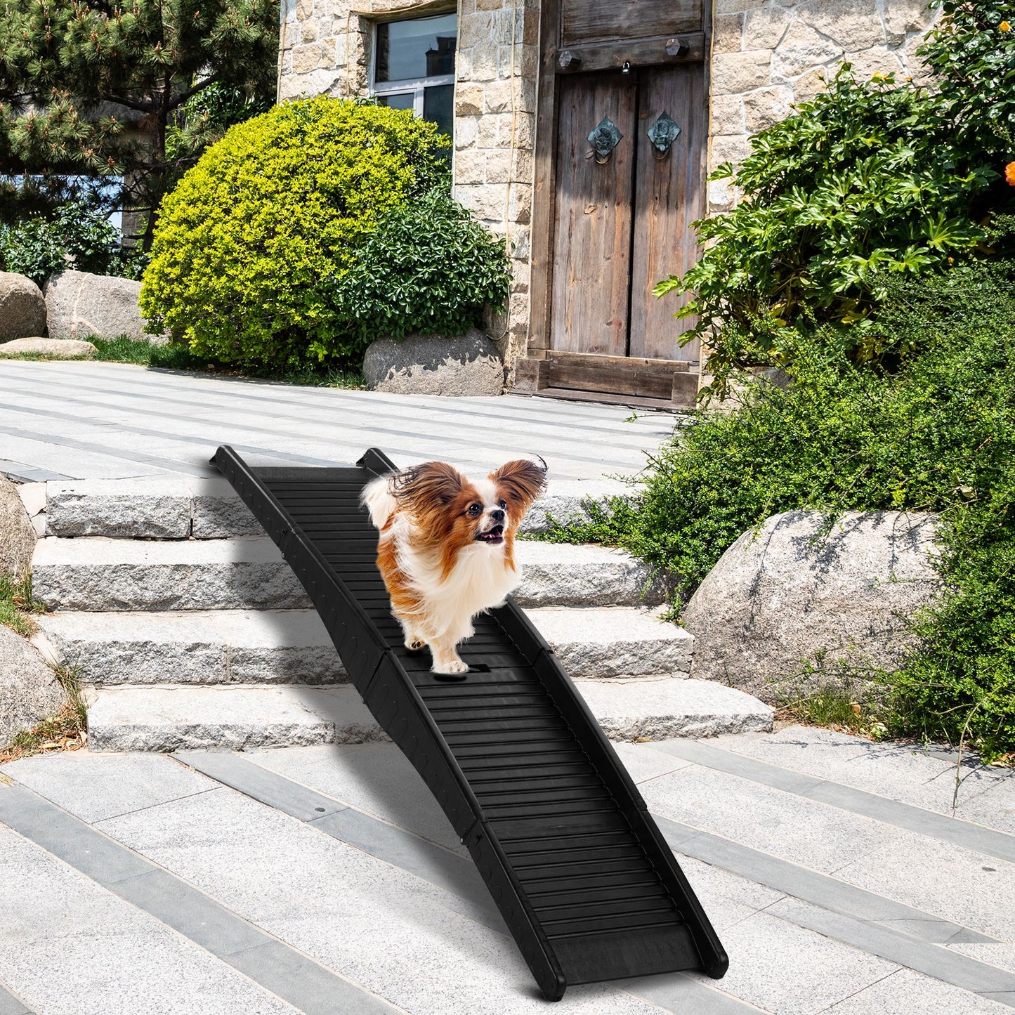 Inch Nonslip Folding Dog Ramp, Tri-Fold Portable Lightweight