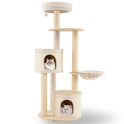 Inch Tall Wooden Cat Tree Multi-Level Cat Tower with Sisal