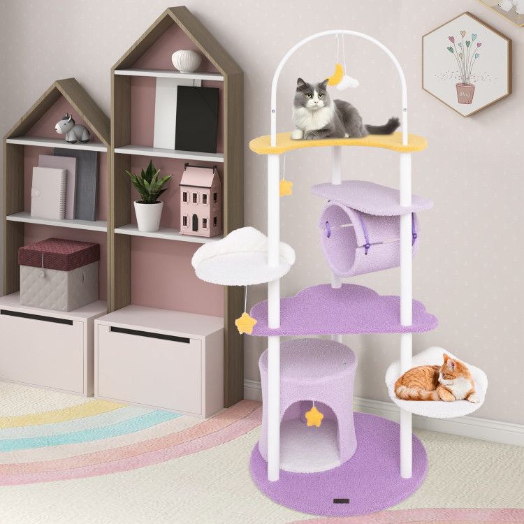 Inches Large Cat Tower with Metal Frame and Jumping Platforms