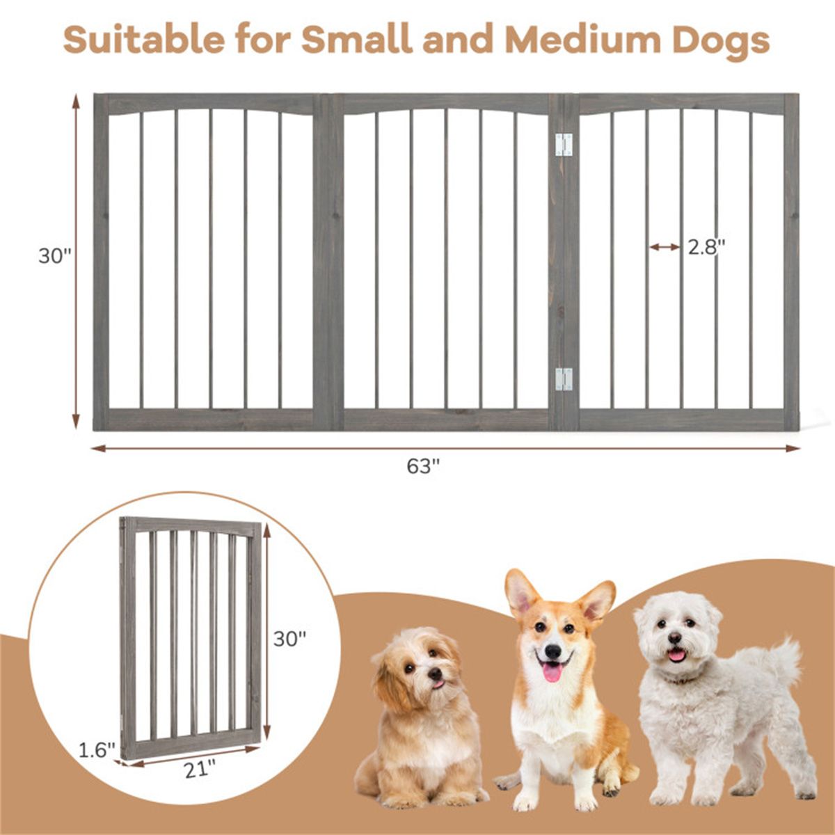 Gray Wooden Pet Fence