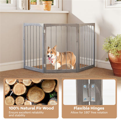 Gray Wooden Pet Fence