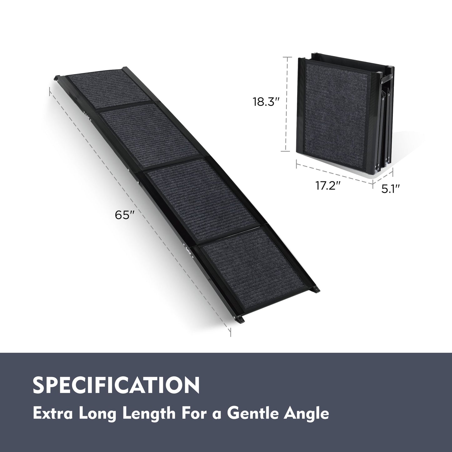Inch X 17.2 Inch Folding Dog Car Ramp, Portable Non Slip Pet Ramp