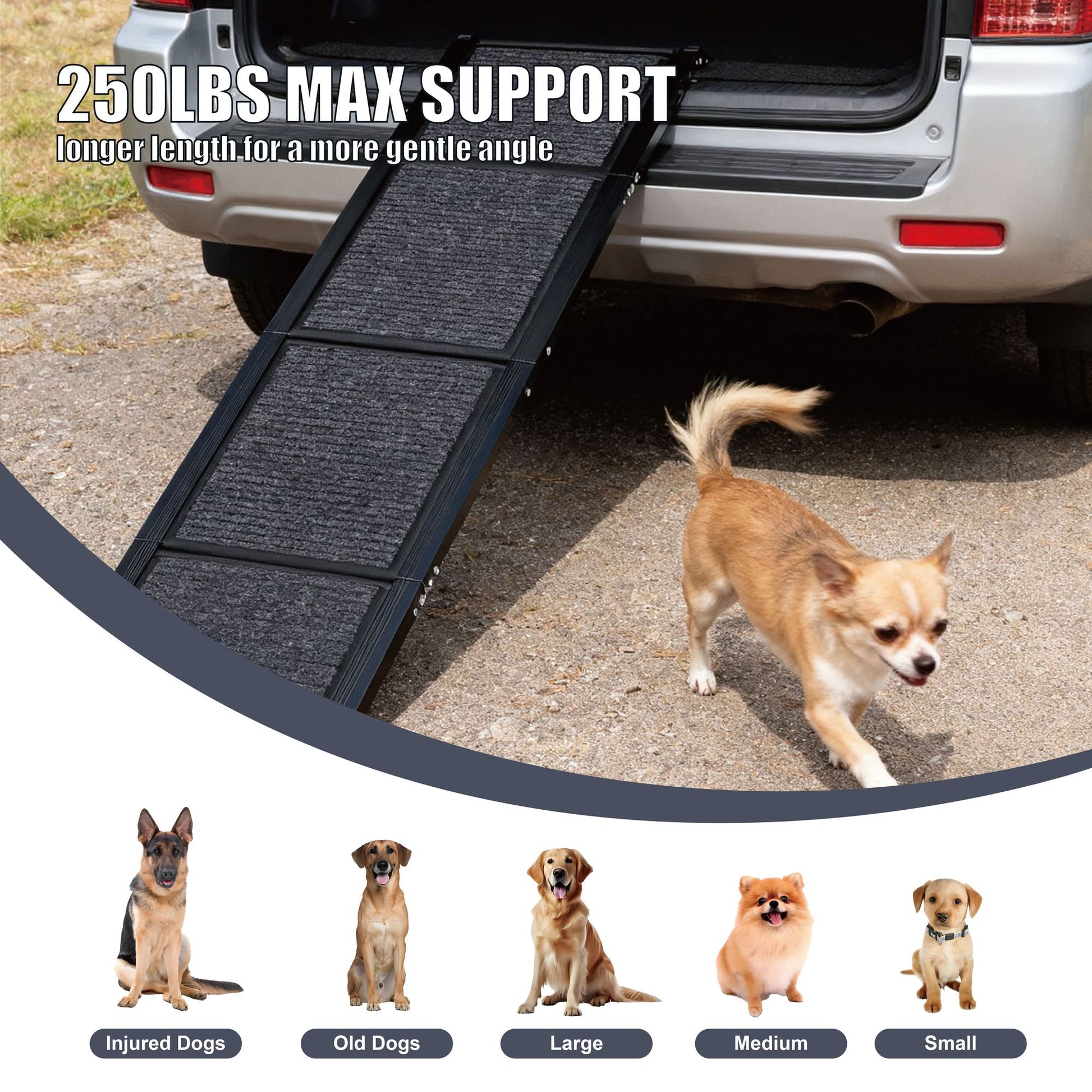 Inch X 17.2 Inch Folding Dog Car Ramp, Portable Non Slip Pet Ramp