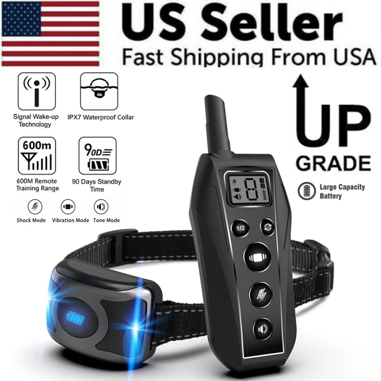 YD Remote Dog Training Shock Collar Waterproof for Small Medium