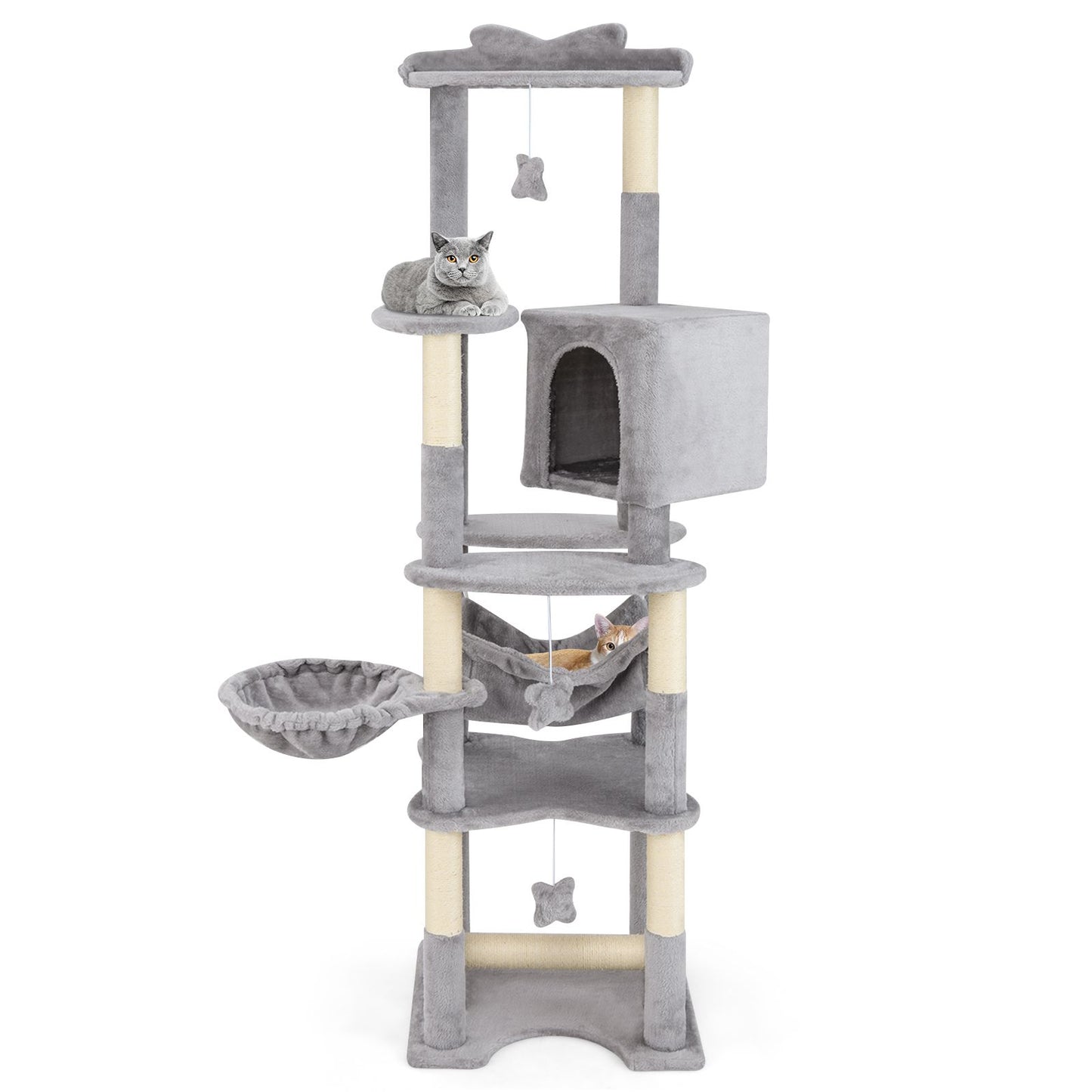Inch Multi-Level Cat Tree with Top Perch and Cozy Condo