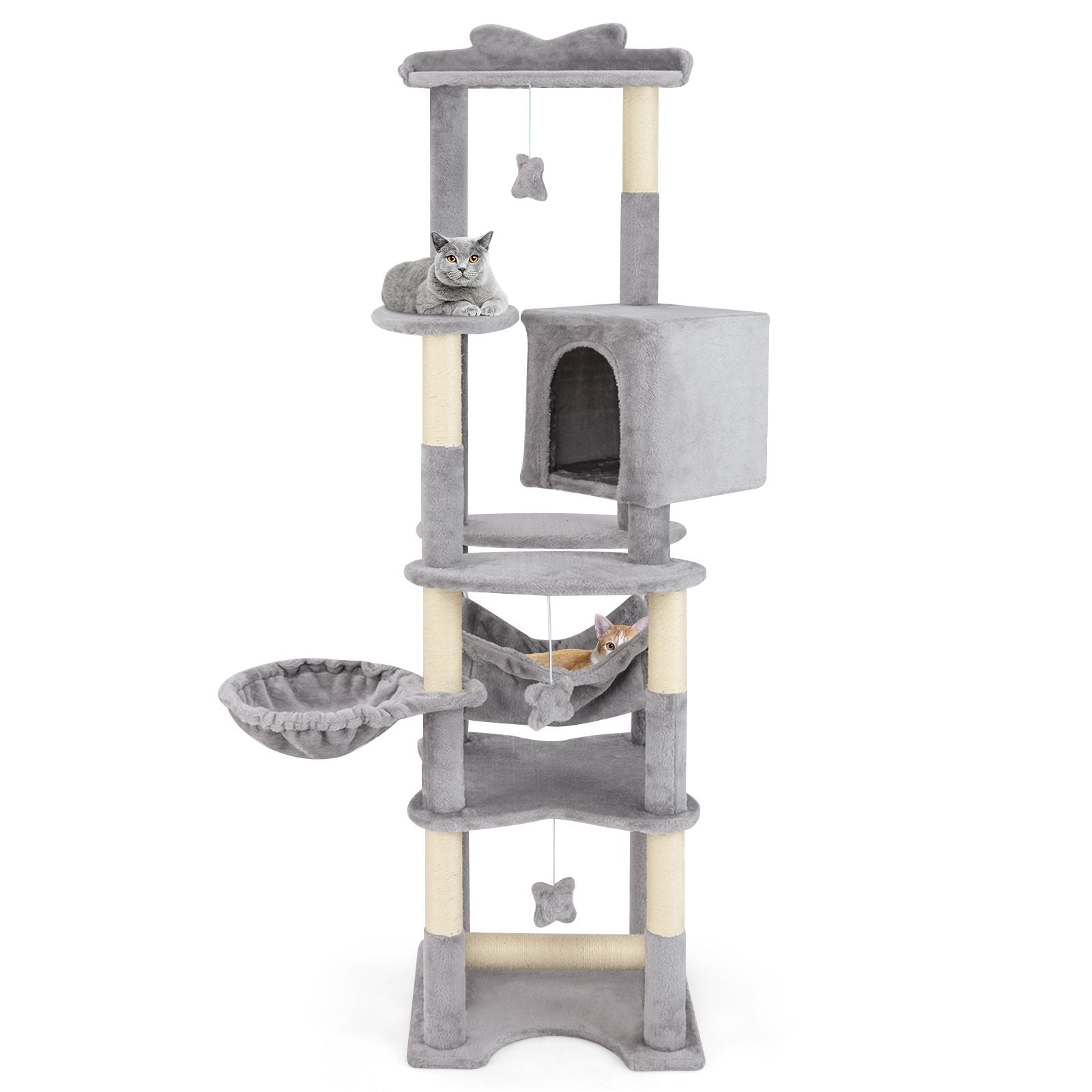 Inch Multi-Level Cat Tree with Top Perch and Cozy Condo