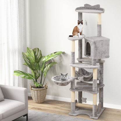 Inch Multi-Level Cat Tree with Top Perch and Cozy Condo