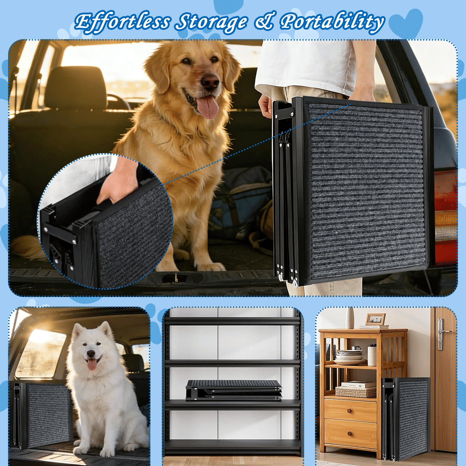 Wide Folding Dog Ramp for Car, SUV & Truck – Portable Pet Ramp