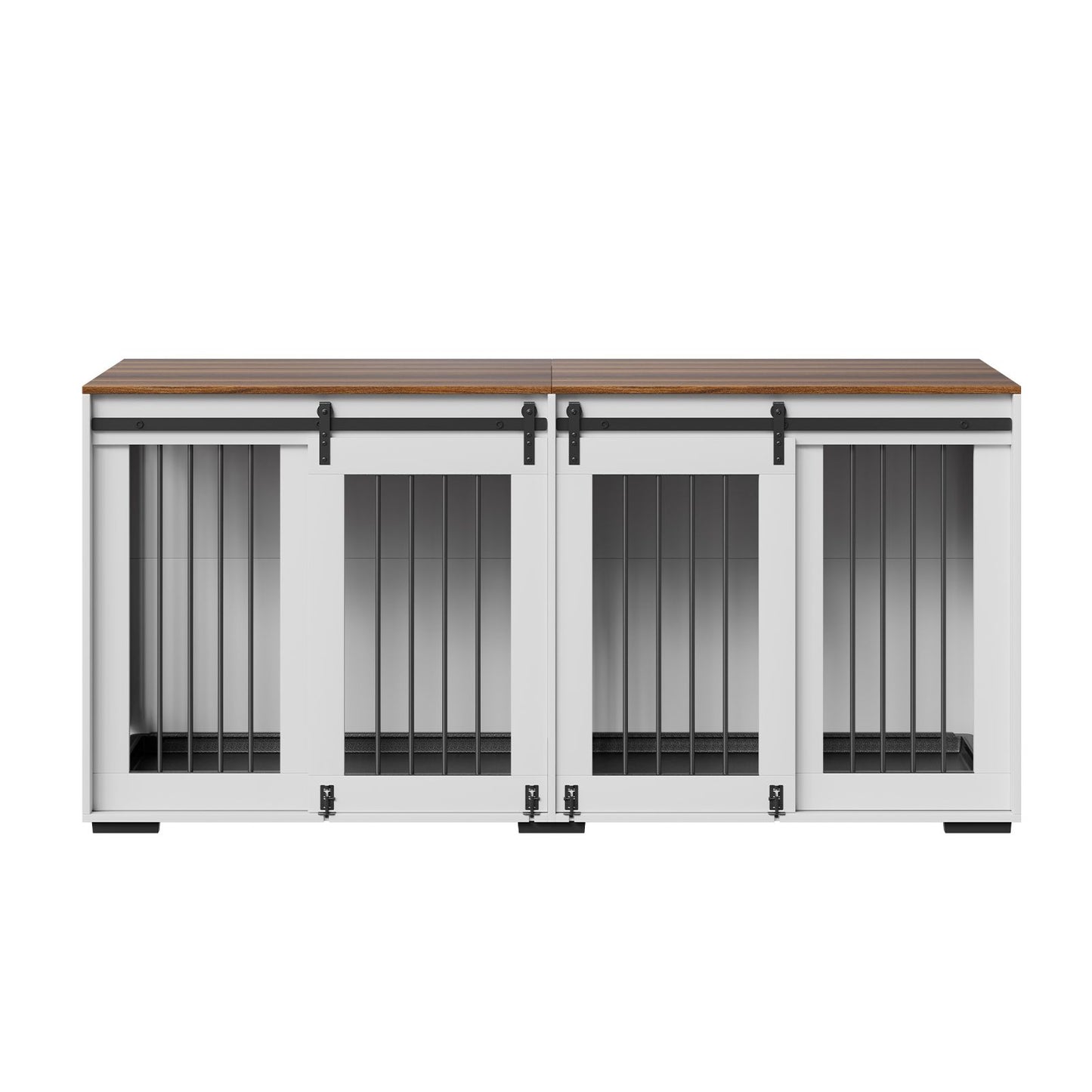 72" Dog Crate Furniture for 2 Dogs, Double Dog Crate Furniture