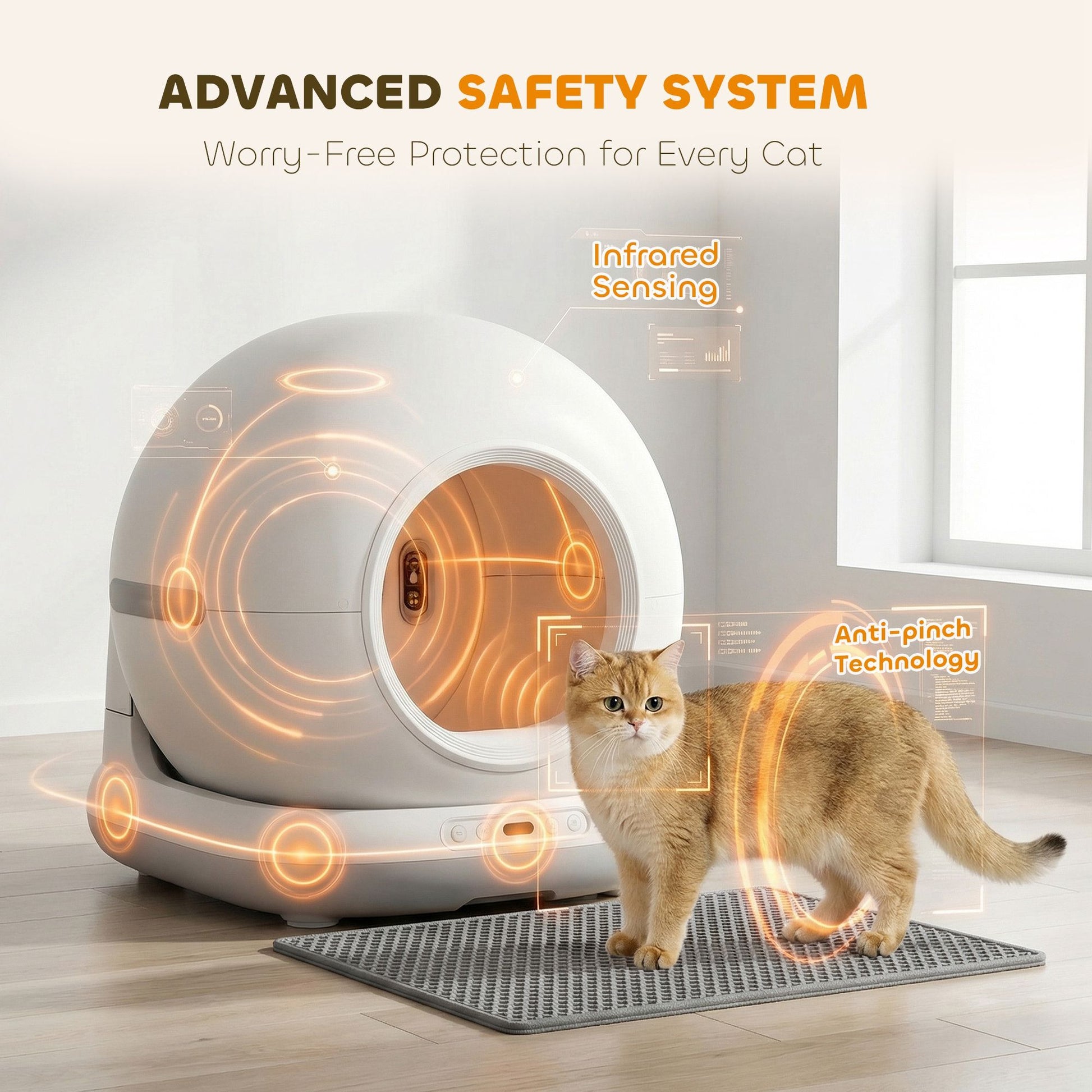 72L Automatic Litter Box, Self Cleaning Litter Box, App Control