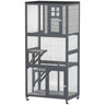 74" Wooden Outdoor Cat House Catio with High Weight Capacity, Cat