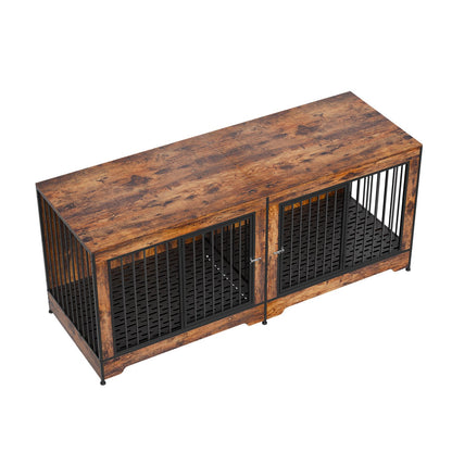 75" Dog Crate Furniture for 2 Dogs, Extra Large Double Dog Crate