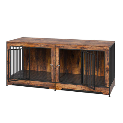 75" Dog Crate Furniture for 2 Dogs, Extra Large Double Dog Crate