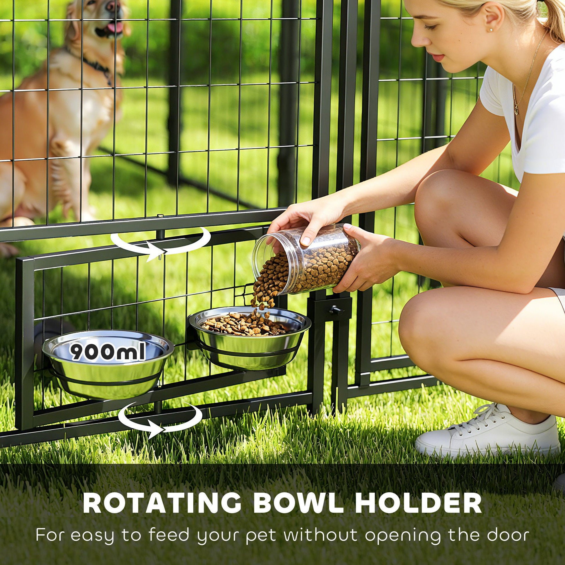 X 6' Outdoor Dog Kennel, Dog Kennel Outside Run with 360Â° Rotating
